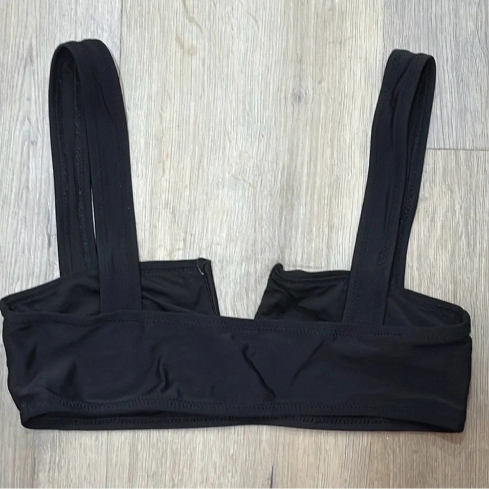 Aerie Black V-Neck Swim Top